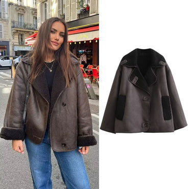 MUJER 2025 Woman Thick Faux Leather Jackets for Women Autumn Winter Warm Coats Female Demi-season Plush Jacket Women Outerwears