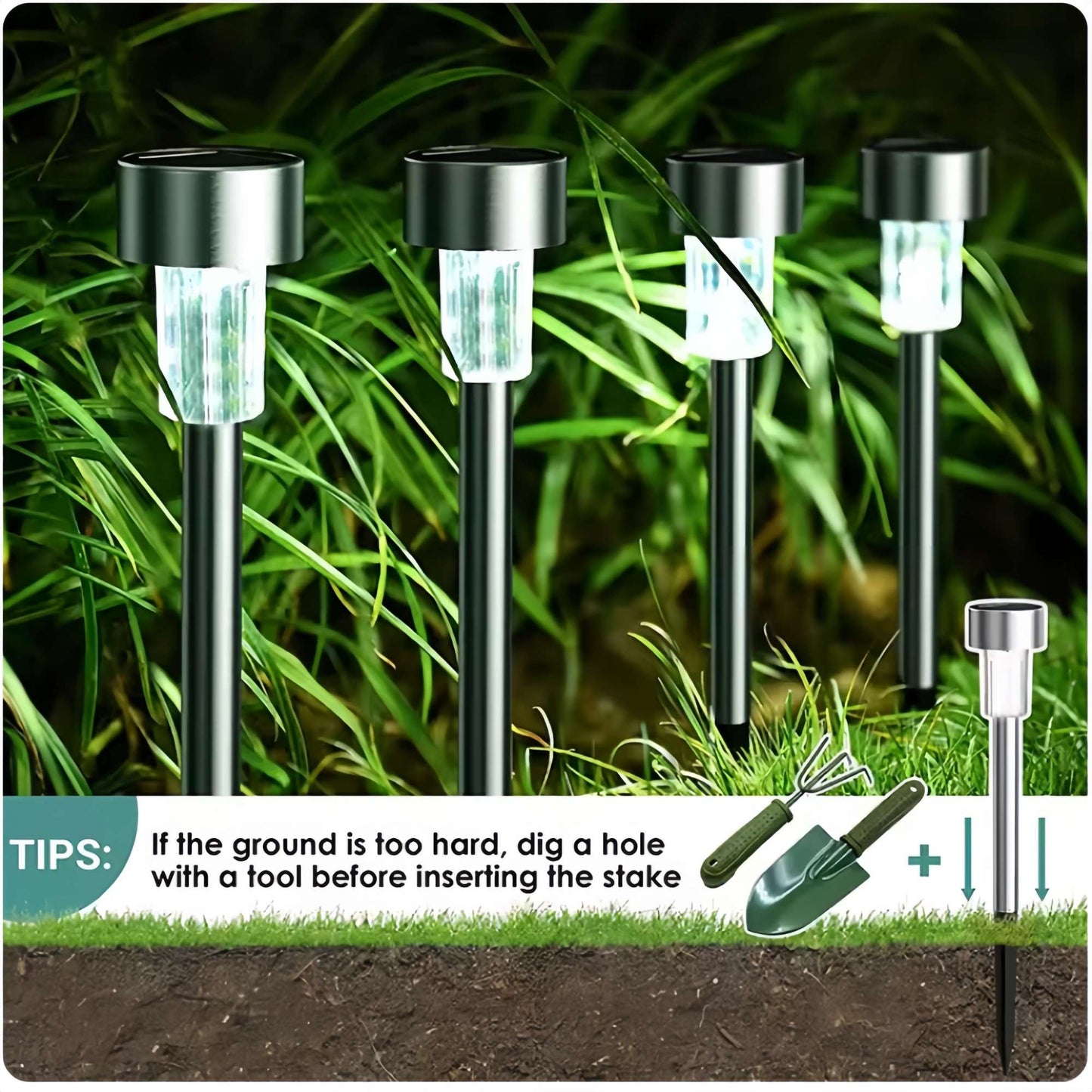 Outdoor Water Proof Garden Lights Solar Lawn Lights Outdoor Camping Lights Garden Atmosphere Plant Landscape Decorative Lamp Hot