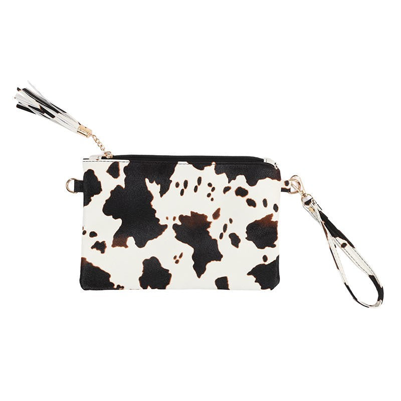 Women Handbag Clutch Leopard Print Cow Print Small Bag Purse Party Large Capacity Envelope Wristlet Bag PU Briefcase