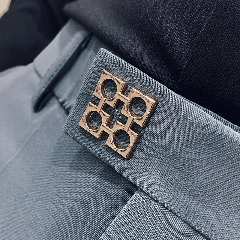 Spring 2025 Men Pants Korean Slim Fit Men Casual Ankle Length Pants Streetwear Men High Quality Black Gray Khaki Dress Suit Pant