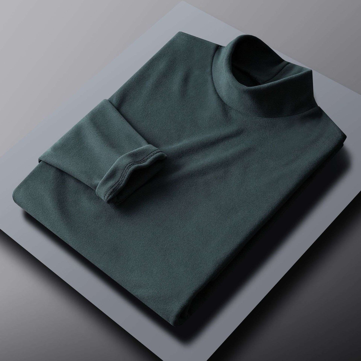 Hot Winter Warm Men Mock Neck Basic Plain T-shirt Blouse Pullover Long Sleeve Top Male Outwear Slim Fit Stretch Fashion Sweater