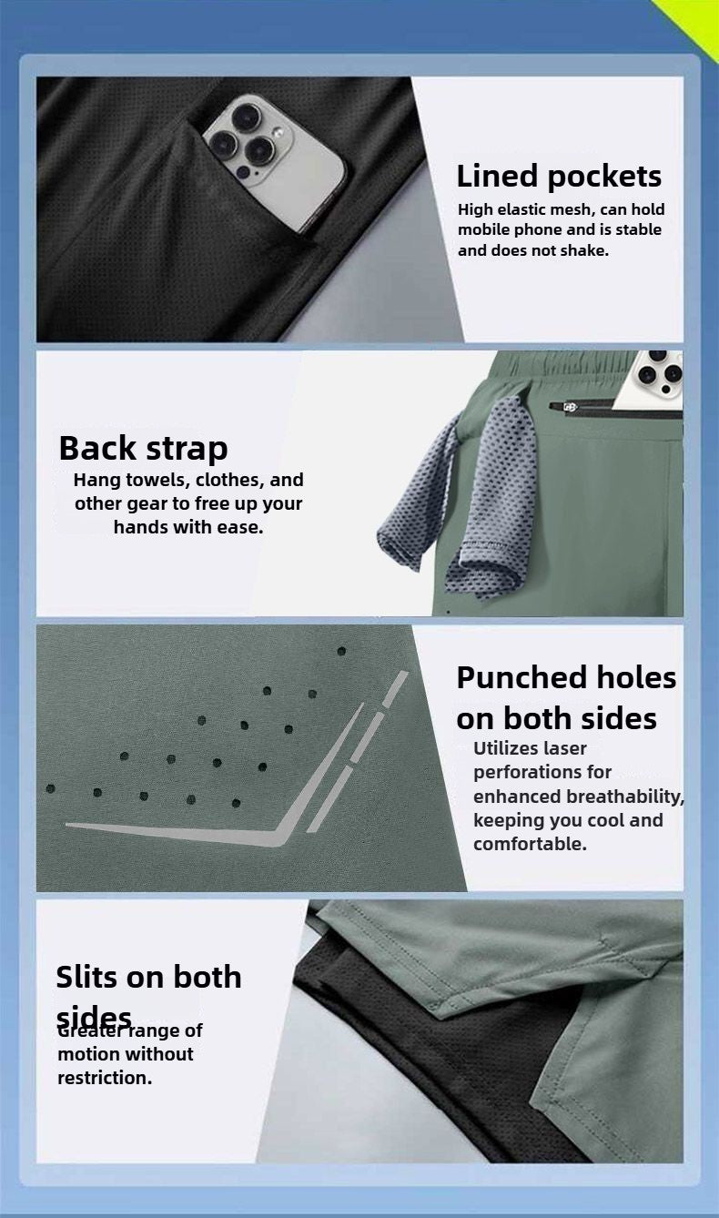 Men's Running-Specific Shorts with Phone Pocket: Quick-Dry Athletic Shorts for Short & Long Distance Running, Track&Field