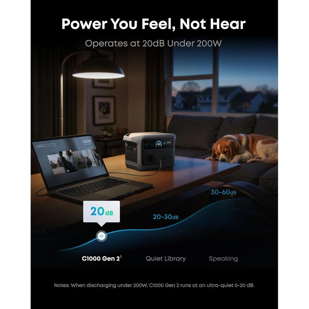 Gerador Solar Portátil 2000W com Bateria 1024Wh, Carregamento Rápido, Ideal para Casa, Atividades ao Ar Livre e Acampamento