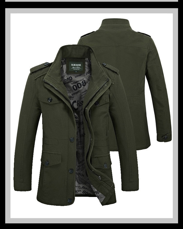 Oversize Men's Jackets Coat Male Trench Coat 5XL 6XL Spring Autumn Solid Cotton Casual Long Jacket Men Clothing Outerwear AF5806