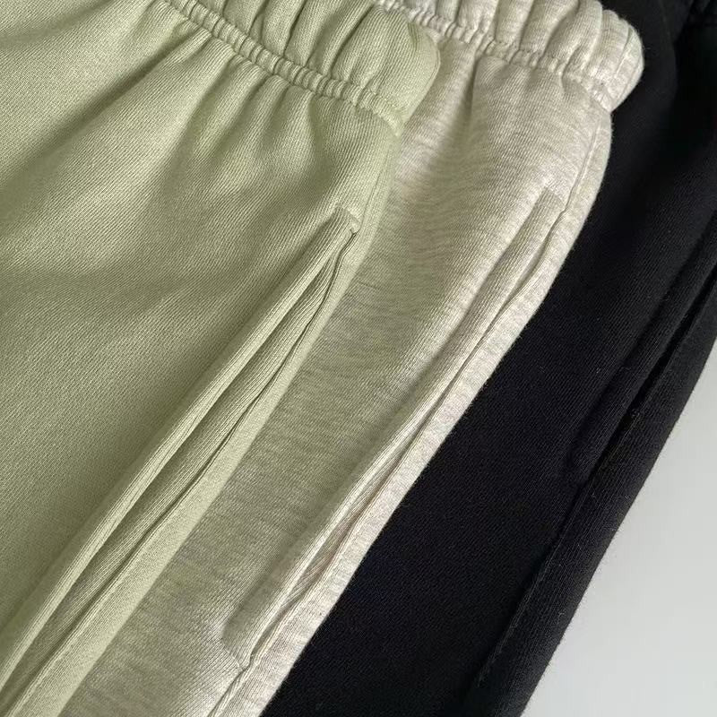 Trendy Brand Men's Cotton Shorts with Luxurious Design Double Row Flocking Letter Logo Shorts Couple's High Street Loose Shorts