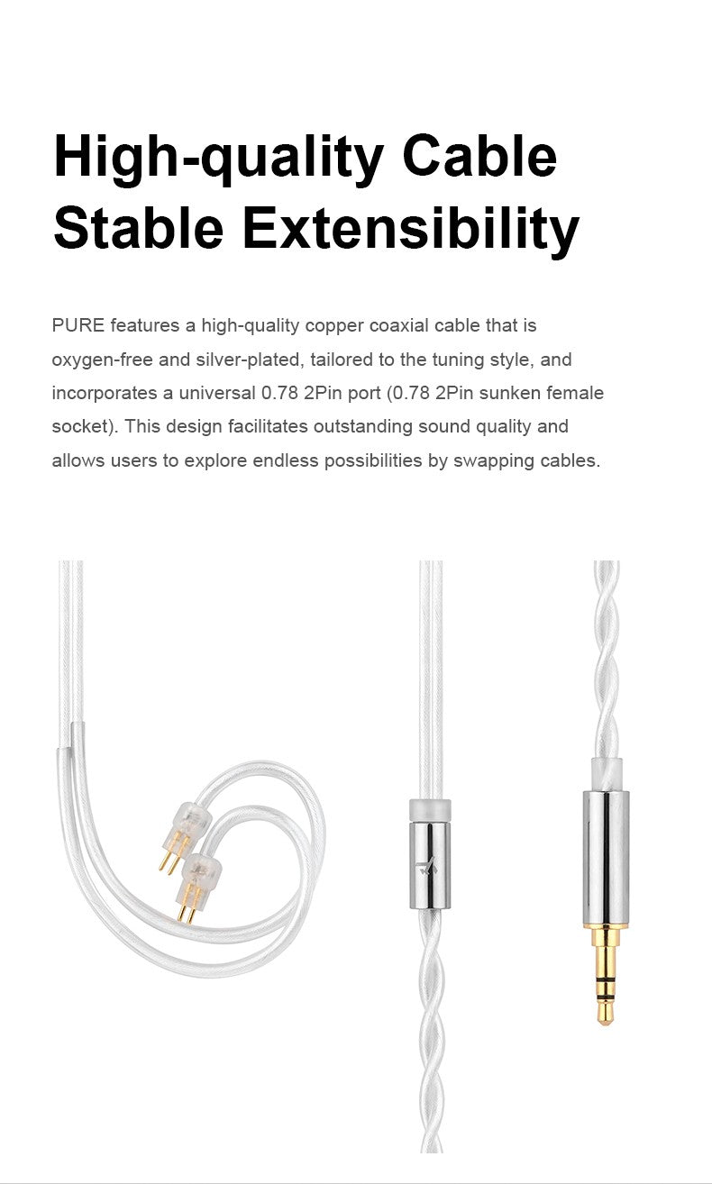 TRUTHEAR PURE earphones 1DD+3BA Hybird Wired in-ear headphones HIFI earplugs 3.5mm plug 0.78mm 2pin gaming headset