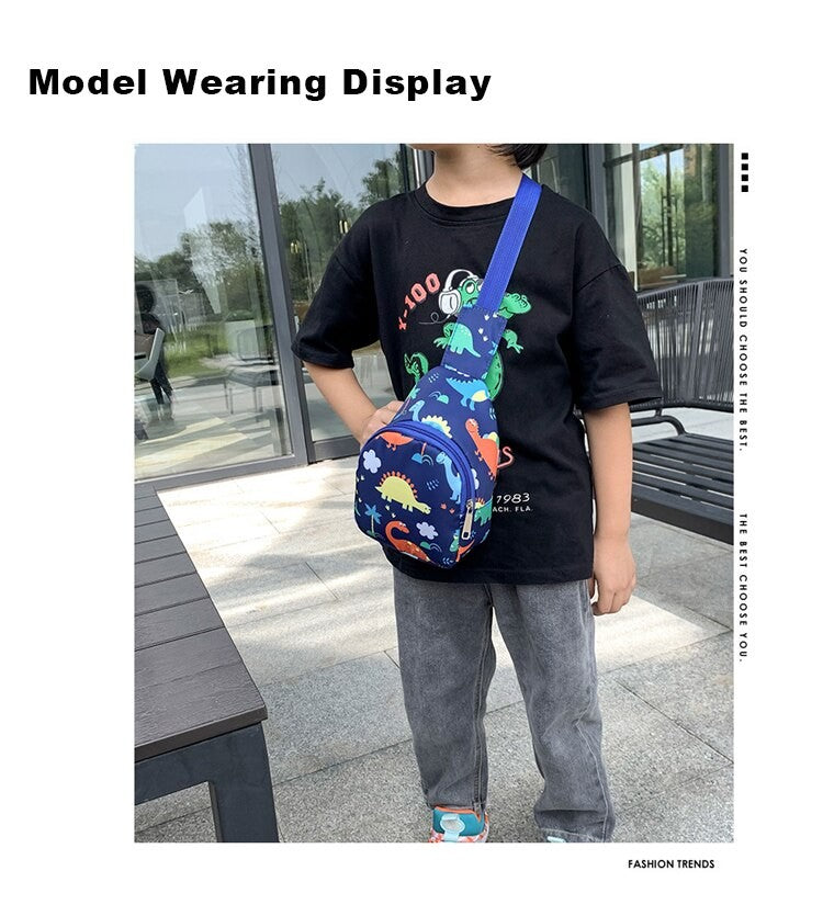 Bolsas de Ombro de Dinossauro Fofas Infantis Bolsas de Peito Casuais Novas para Meninas e Meninos Porta-Moedas de Nylon Bolsas Pequenas a Tiracolo