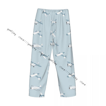Men's Sleepwear Loose Sleep Pants Pajamas Cute Airplanes Long Lounge Bottoms Casual Homewear