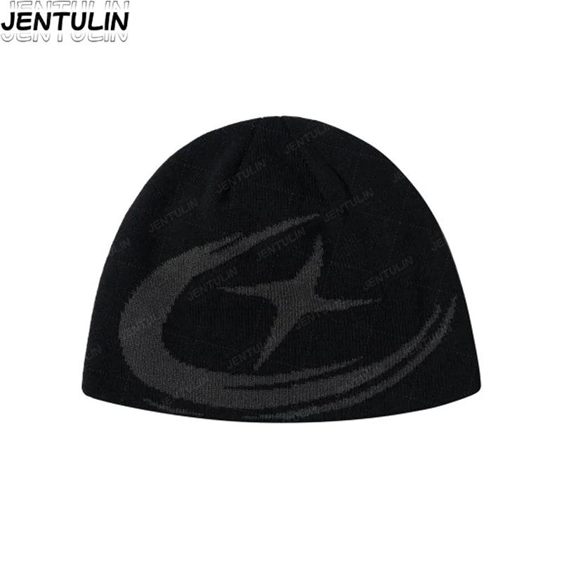 Toucas Y2K Harajuku Street Boomerang Padrão Satr Outono Unissex Quente Gorro de Tricô Hot Girl Outdoor Casual Masculino Bonés Hip Hop
