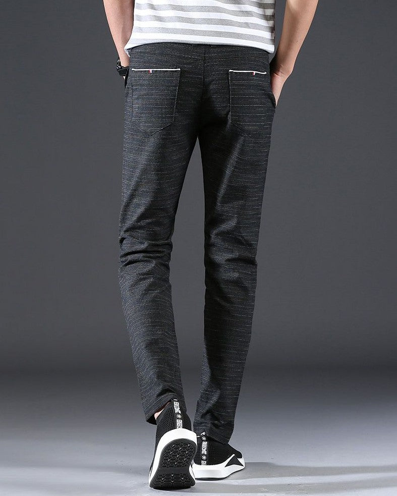 Male Suit Trousers Gray Plaid Check Straight Cheap Clothing Premium Men's Summer Pants Thin Casual Classic Slacks Dress Up