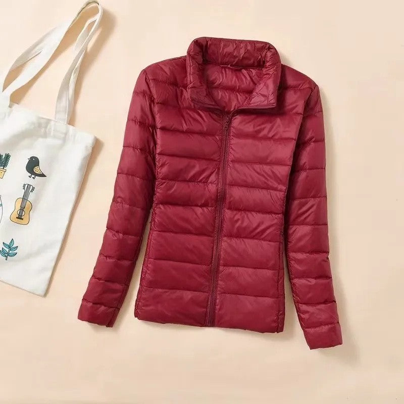 New Women Ultralight Thin Short Quilted Duck Down Jacket Lady Puffer Parkas Overcoat Autumn Winter Female Portable Outwear Coats