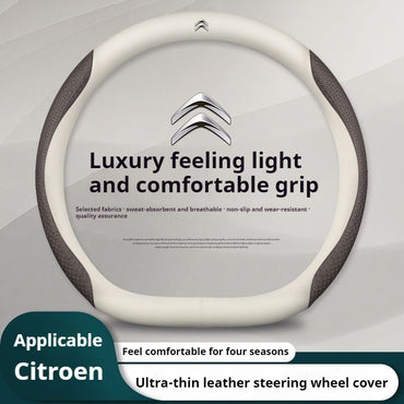 Leather Car Steering Wheel Cover for Citroen C1 C2 C3 C4 C5 C6 C4L VTS Berlingo Picasso Aircross Sega Ely See C3-XR Accessories