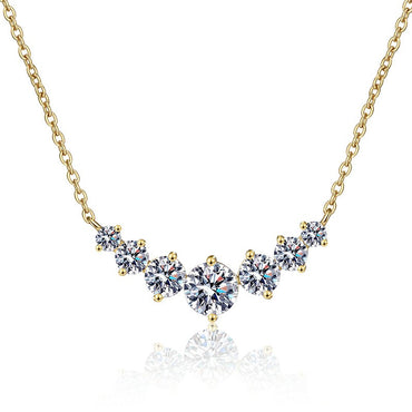 1.7-5.0ct D Color Moissanite Woman Pendant Sier Necklace For Women Chains Party Bridal Fine Jewelry 925sterling Silver Necklace
