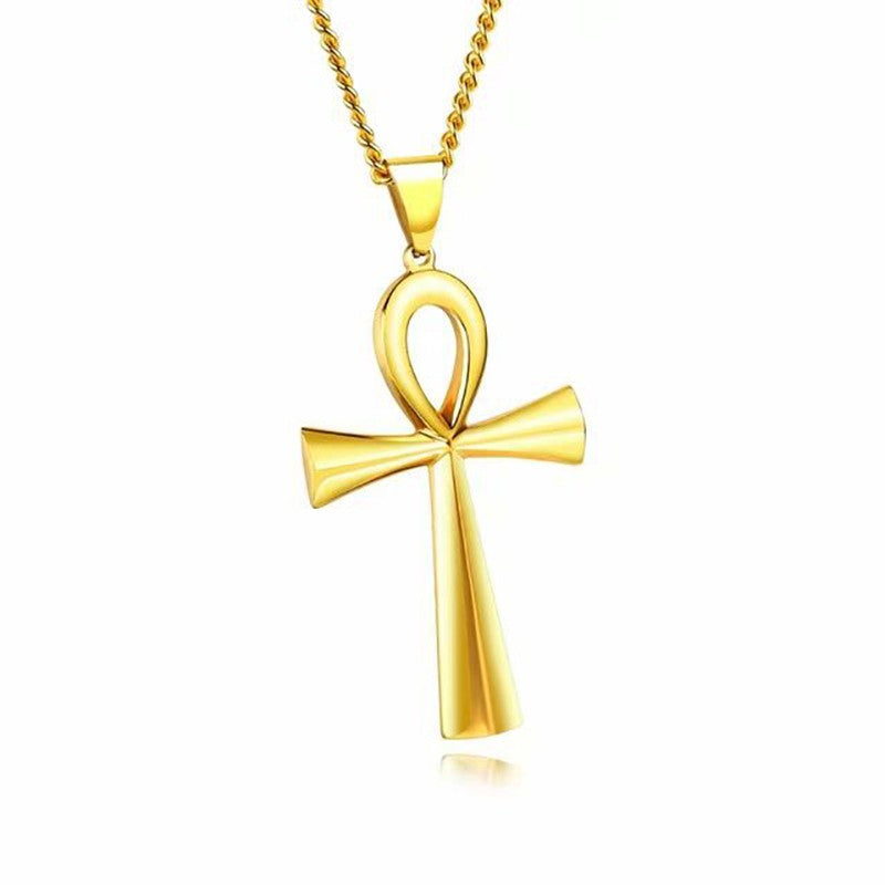 1 Amuleto Pingente Egípcio Ankh Crucifixo Colares Pingentes Aço Inoxidável Símbolo da Vida Colares Cruz Joias