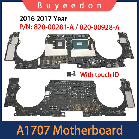 Placa Lógica Original Com Touch ID 820-00928-A Para MacBook Pro 15" A1707 Placa-mãe EMC 3072 820-00281-A EMC 3162 2016 2017