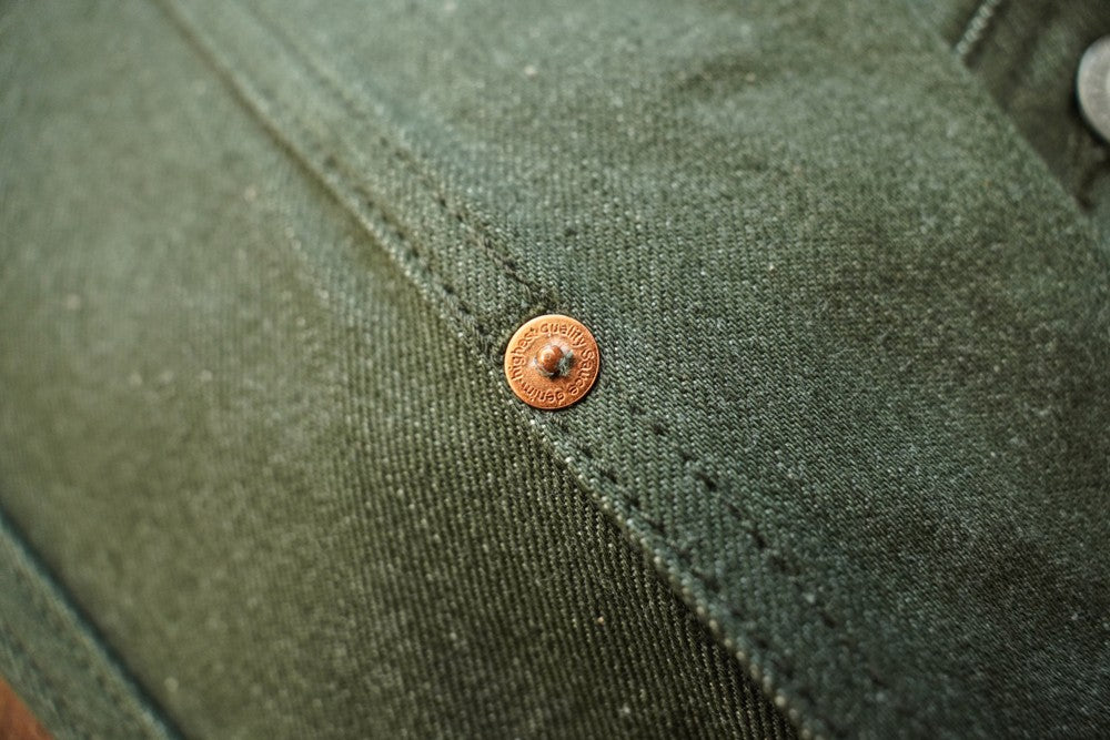 Sauce Zhan 540XX Mens Cusual Jacket Vulcanized green Selvedge Sanforized Denim Jacket 14 Oz Loose Fit