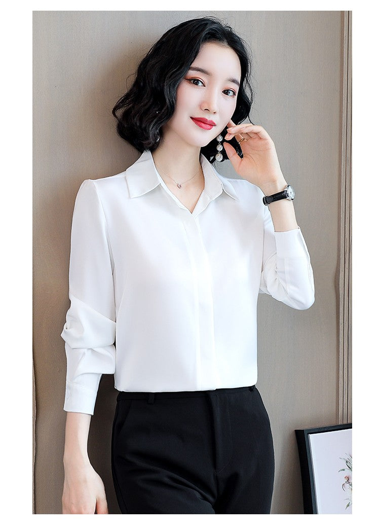 Women Silk Office Shirt 2025 Fashion Long Sleeve Casual Female Tops Elegant Ladies Vintage White Satin Blouses Shirts Oversized