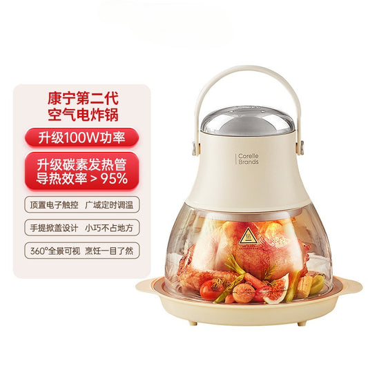 Air Fryer New Household Glass Visualization Multifunctional Large Capacity Electric Fryer Far Infrared Penetrating Heat