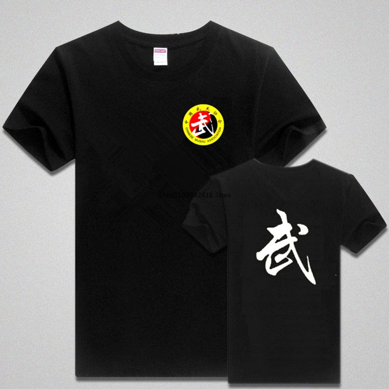 Martial Arts Clothing T-shirt Wing Chun Kung Fu Shirt Short-sleeved Shirt Classic Uniform Kung Fu Cotton Men Shirt