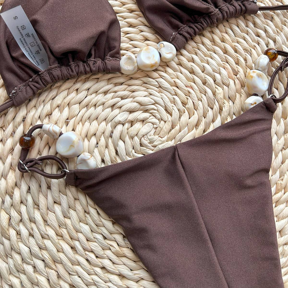 2025 New Bikini Sexy Bikini Solid Color Split Women's Swimsuit