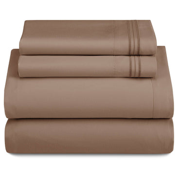 4-piece set of solid-colored bed sheets - 1801 series fashionable and comfortable bedding set