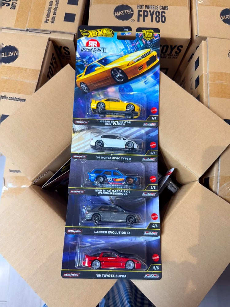 Original Hot Wheels Premium 1/64 Car Culture Ronin Run 2 Gold Label Car Honda Mazda Nissan Toyota Fpy86 Brinquedos de Veículos Fundidos Presente