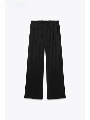 ZAPRHA Summer 2025 Women's Casual Pants Lightweight Draped Loose Fit Simple Sle Comfortable Loose Feeling Casual Trousers