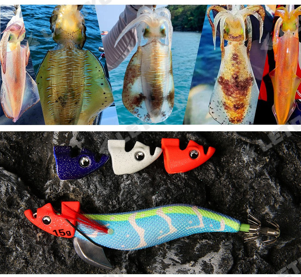 LETOYO 2PCS EGI Luminoso para ponta de corrida isca de lula TR Sinker peso eging para Polvo Tinta Choco acessórios de pesca marítima