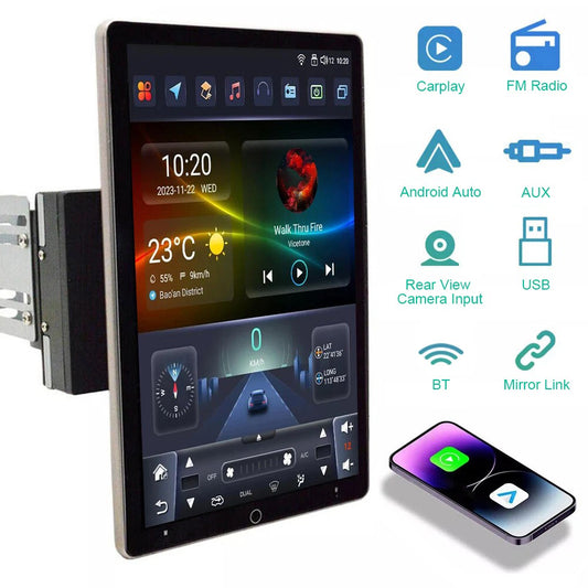 10.1 Inch Double Din Car Stereo Radio with GPS WiFi BT FM Radio Wireless CarPlay Android Auto Android 13 Car Radio