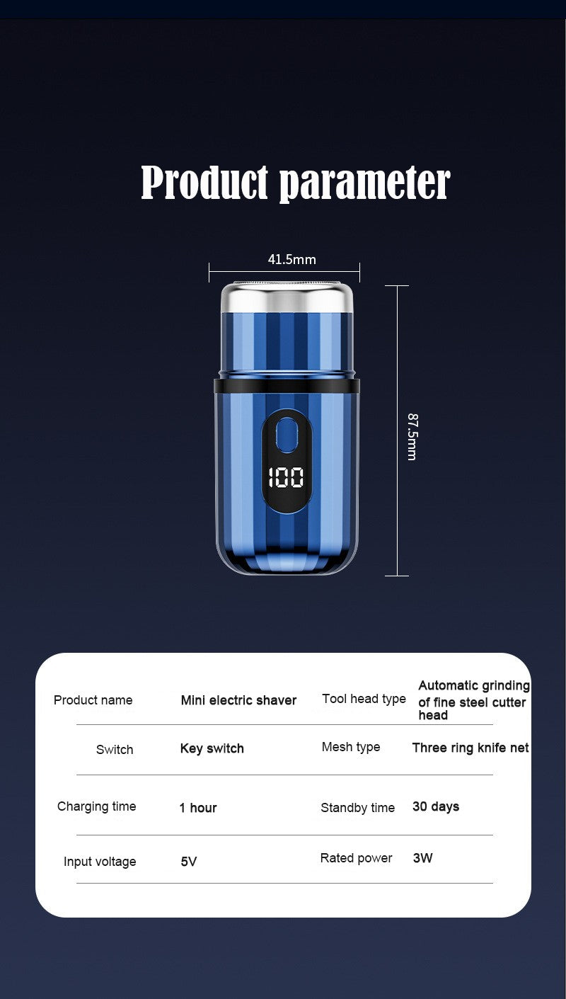 Mini Electric Shaver USB-C Rechargeable Shaver Waterproof Portable Shaver Powerful Travel Home Use Cordless Shaver