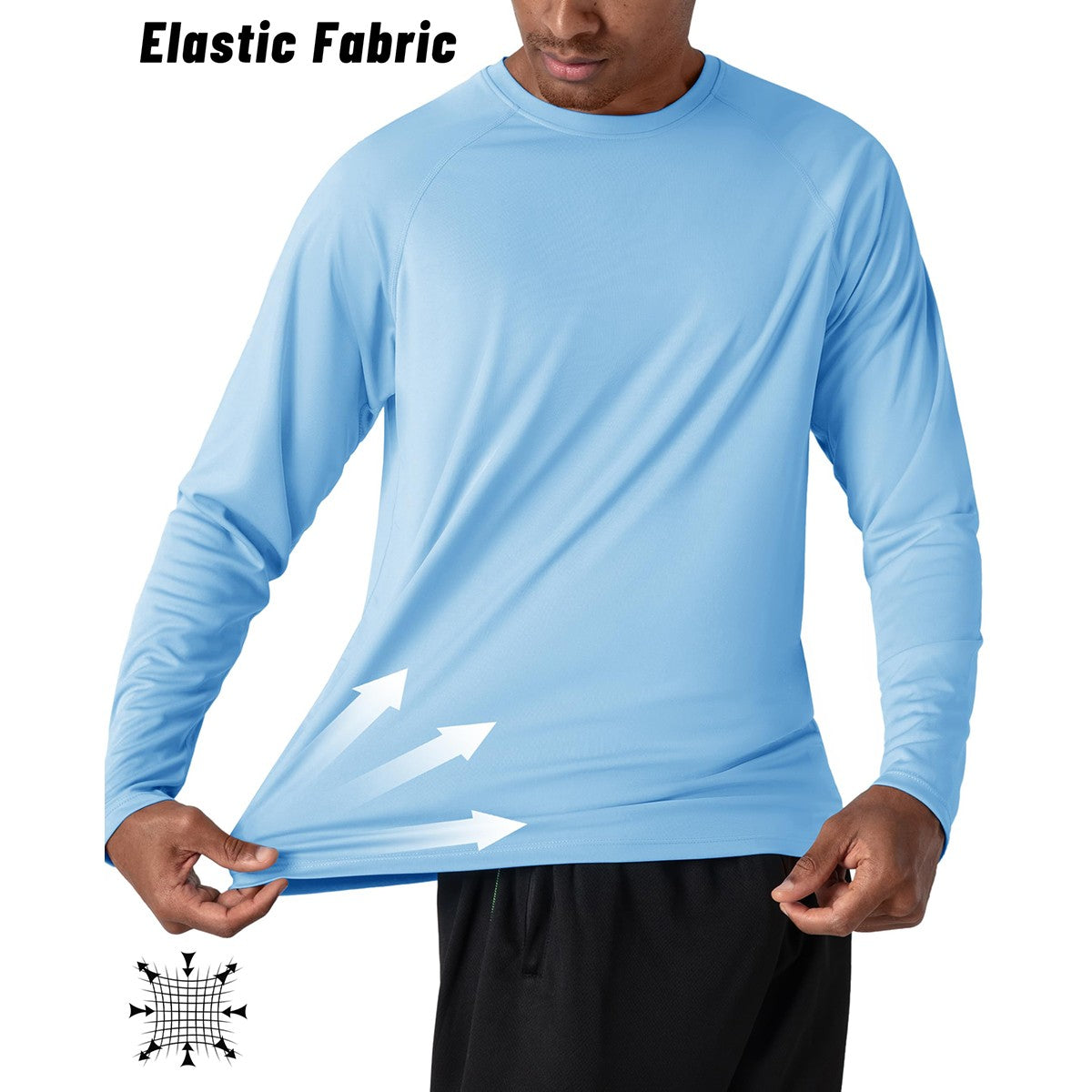 TACVASEN UV Shirt Men's O-Neck Long Sleeve UPF 50+ Sun Protection T-Shirt Quick Dry Sports Tee Hiking Fishing Outdoors Pullovers