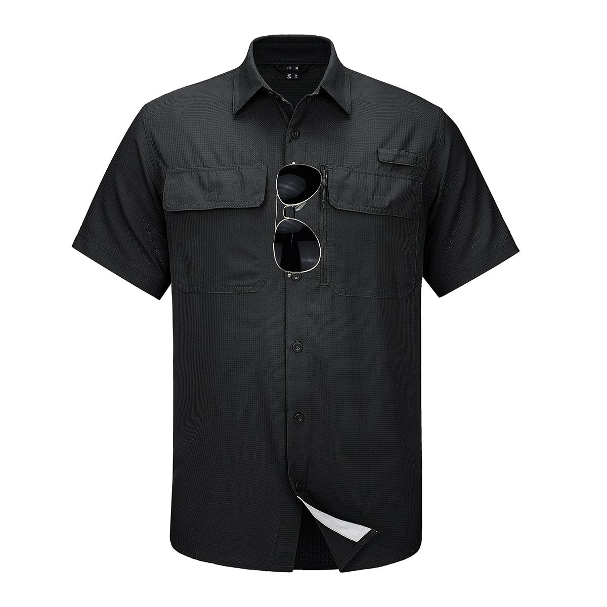 MAGCOMSEN Mesh Breathable Shirt Men's Quick Dry Button Short Sleeves UPF 50+ Sun Protection Hiking Fishing Work Cargo Shirts
