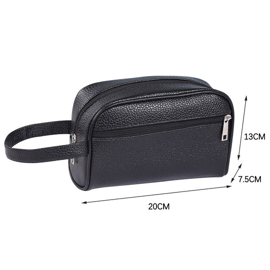 Men Wallets Retro PU Leather Coin Purse Luxury Business Handbags Vintage Wristlet Bag Mobile Phone Bags Solid Color Storage Bags