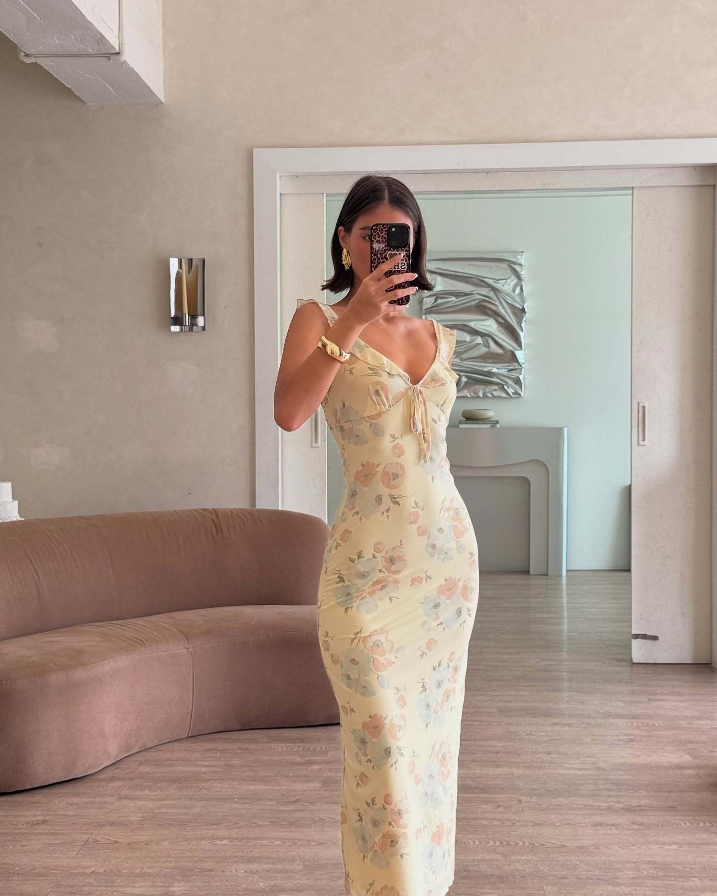 Cryptographic Summer Floral Print Plunge Maxi Dress Outfits Sexy Backless Fairy