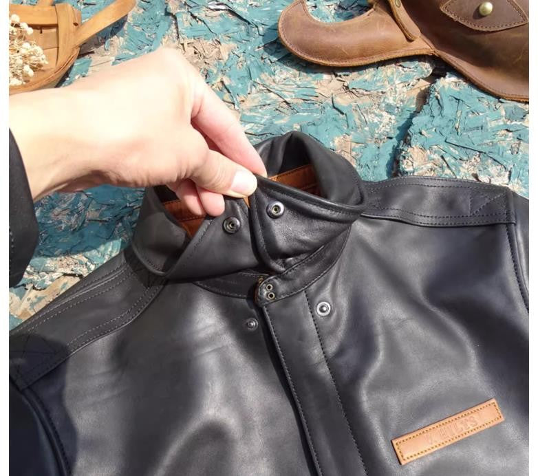 YR!Sales.Classic A-2 Horsehide Coat.Vintage Style Us Air Force genuine leather jacket.A2 Bomber Leather Cloth