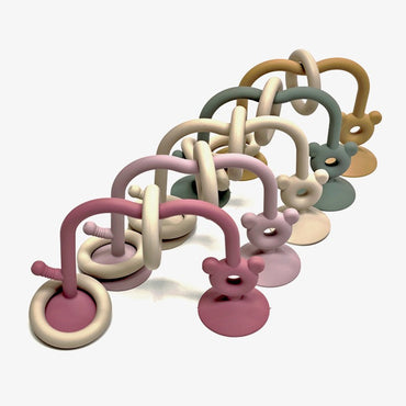 Brinquedos de contas labirinto para bebês, brinquedo de silicone visual para mastigar e moer, brinquedos educativos de contas labirinto com ventosa para a primeira infância