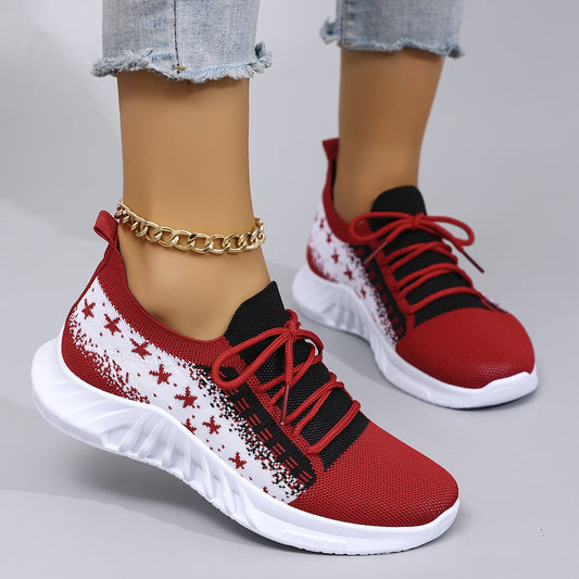 Spring and Autumn New Women's Casual Lace up Comfortable, Breathable, Lightweight and Wear-Resistant Sports Shoes