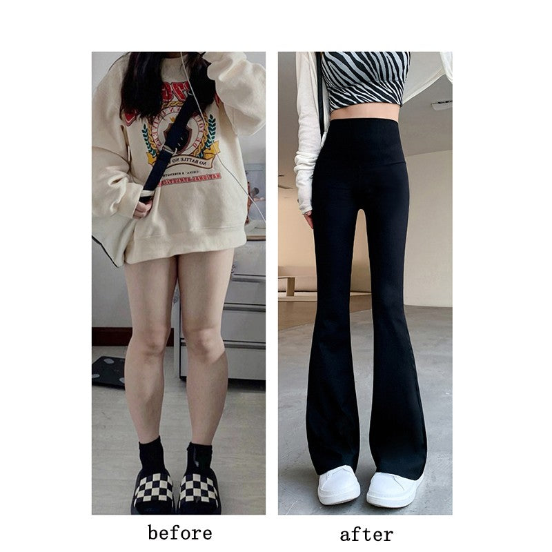 Women Flare Pants Slim High Waist Solid Sexy Shark Flare Pants Fashion Casual St