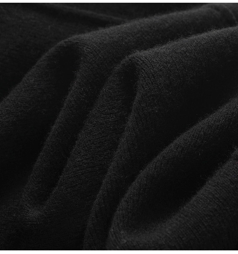 High Waist Wide Leg Woolen Pants Women's Loose Casual Black Long Trousers Autumn Fashion Elegant Commuting Style