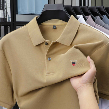 High-end 100% Cotton Short Sleeve Polo Shirt Men's Summer Luxury Brand Breathable Paul T-shirt Exquisite Embroidery Casual Top