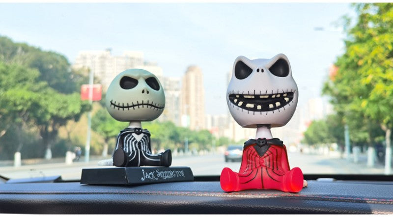 Disney O Estranho Mundo de Jack Skellington Bobble Head Boneco PVC Boneco de Ação Modelo Colecionável Brinquedo Decoração de Carro Presente