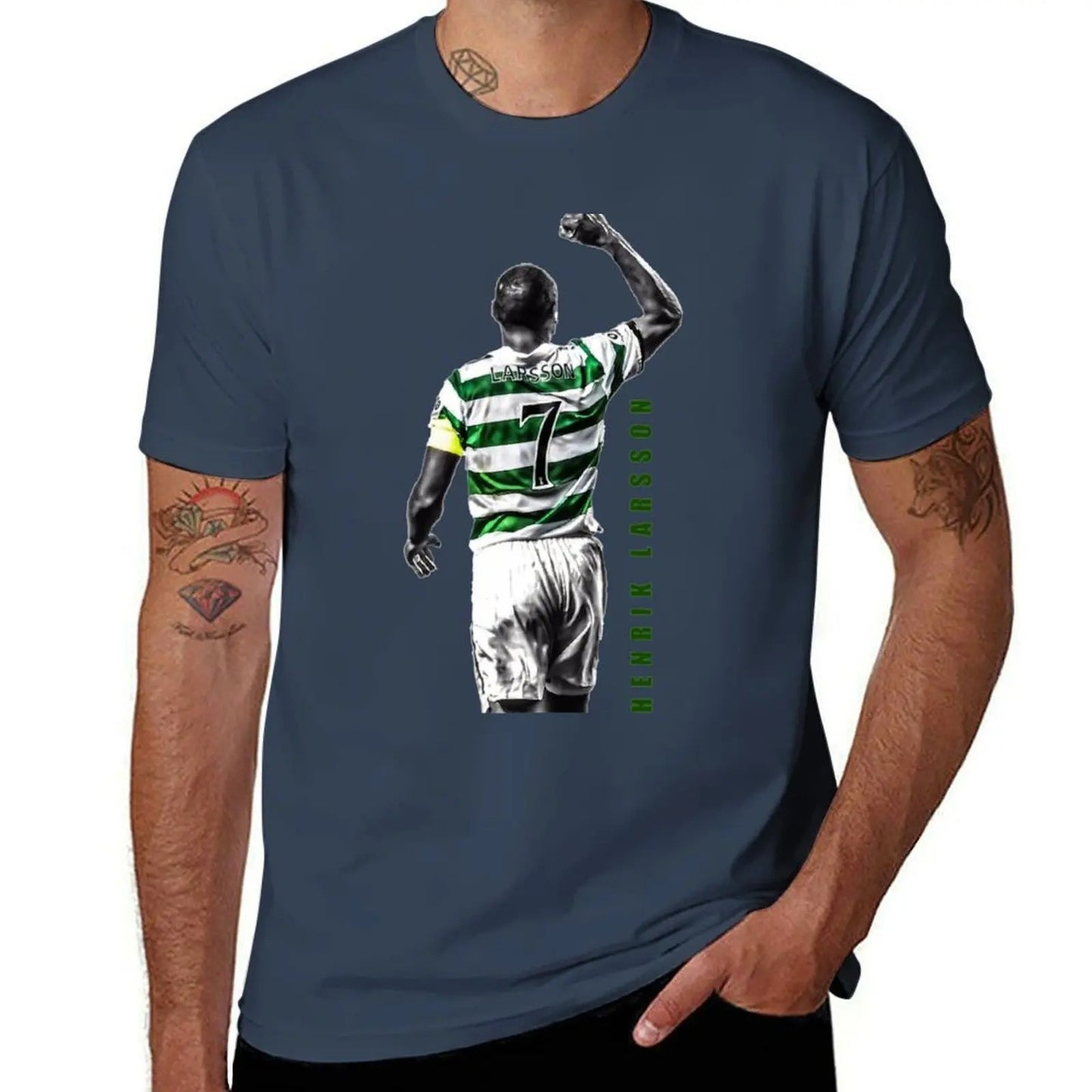 2024 FASHION Henrik Larsson Celtic Football Club Legend Artwork T-Shirt Boys Animal Print for A Boy Plain Sweat Shirts Men