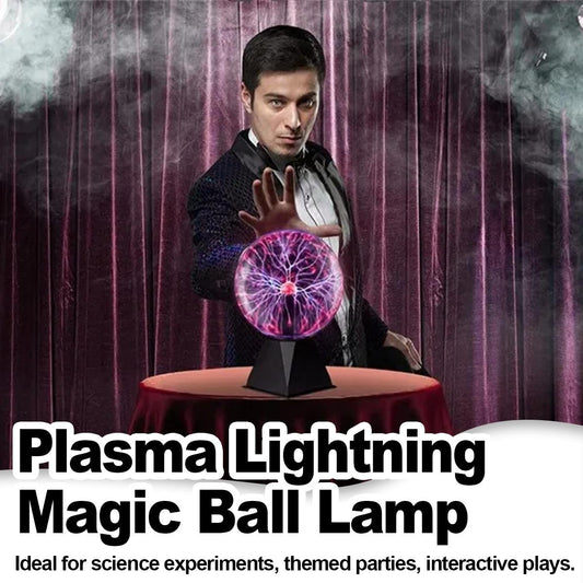 Plasma Lamp Eu Plug Light Static Globe Glass Ball Lightning Magic Electricity Powered Sensitive Touch Usb Red Bulb Battery 6Inch