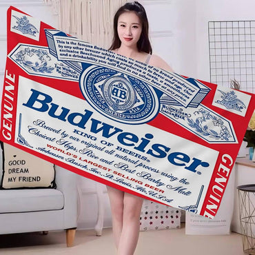 King Of Beer B-Budweiser Big Microfiber Beach Towels Quick Dry Towel Sand Beach Towels Pool Towel For Travel Swim Pool Yoga