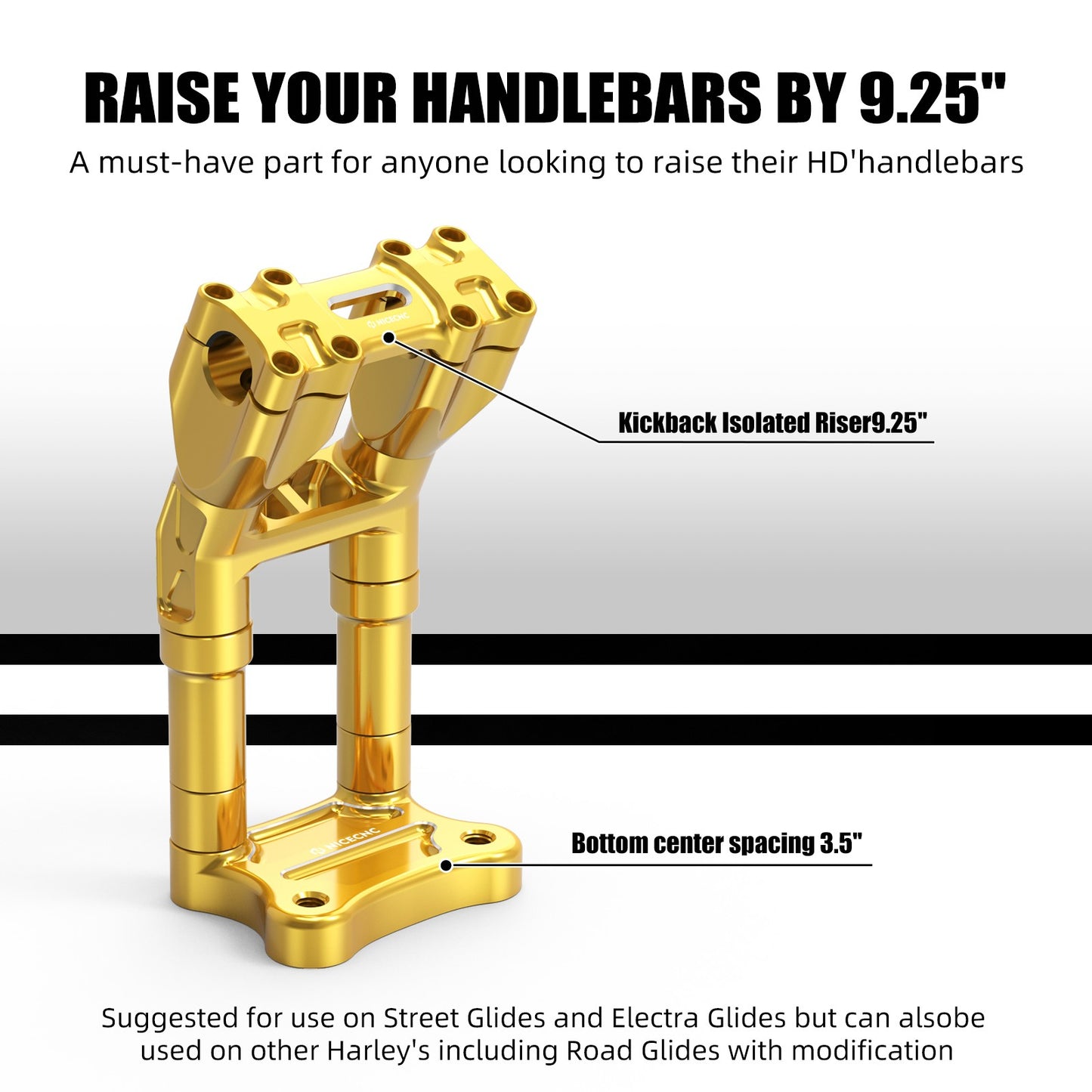 For Harley Street Glide FLHX 2006-2024 Street Glide Special FLHXS Ultra Limited 2014-2024 Kickback Riser 9" For 1" Handlebar