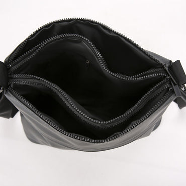 Sleek Crossbody Bag for Men Water-resistant Nylon Shoulder Bag Multi-Pocket Large CapacityMinimalist Style for Daily/Work/Travel