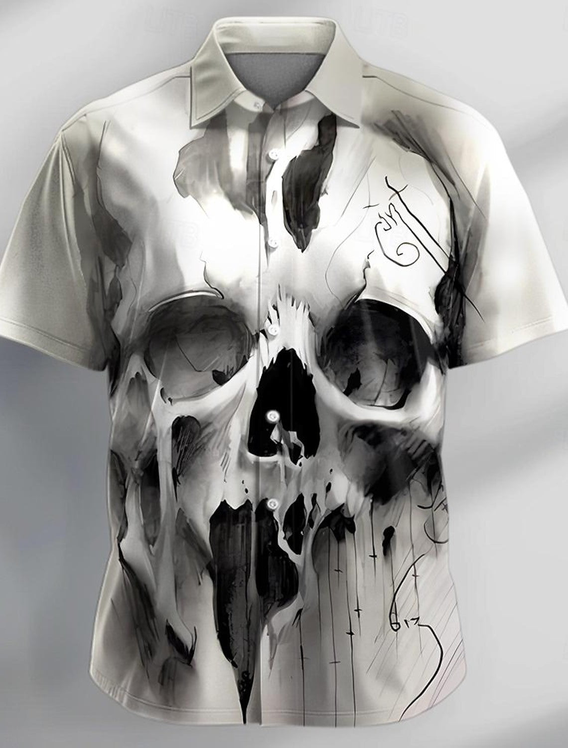 Lion King Casual Men's Shirt Satin Artificial Silk Formal Summer Spring Fall Turndown Long Sleeve 4-Way Stretch Fabric Shirt