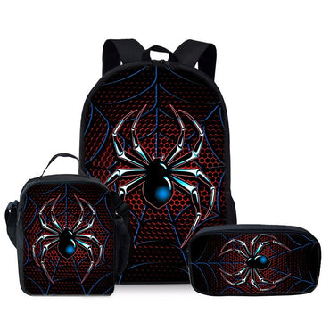 Cartoon Popular Novelty spider 3D Print 3pcs/Set Student School Bags Laptop Daypack Backpack Crossbody Lunch bag Pencil Case