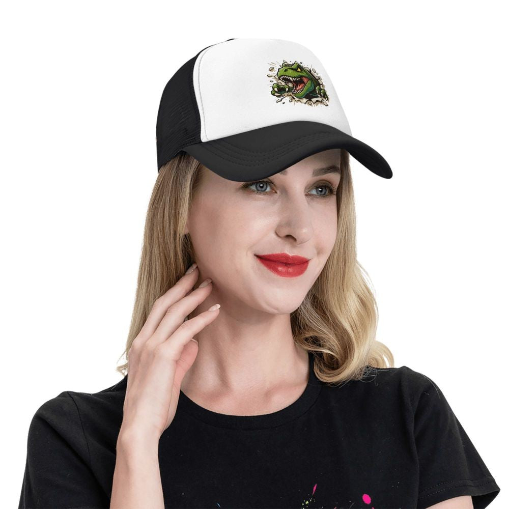 Boné de beisebol com rugidos de dinossauro T-rex selvagem personalizado, masculino, feminino, respirável, chapéu de caminhoneiro, bonés snapback para atividades ao ar livre