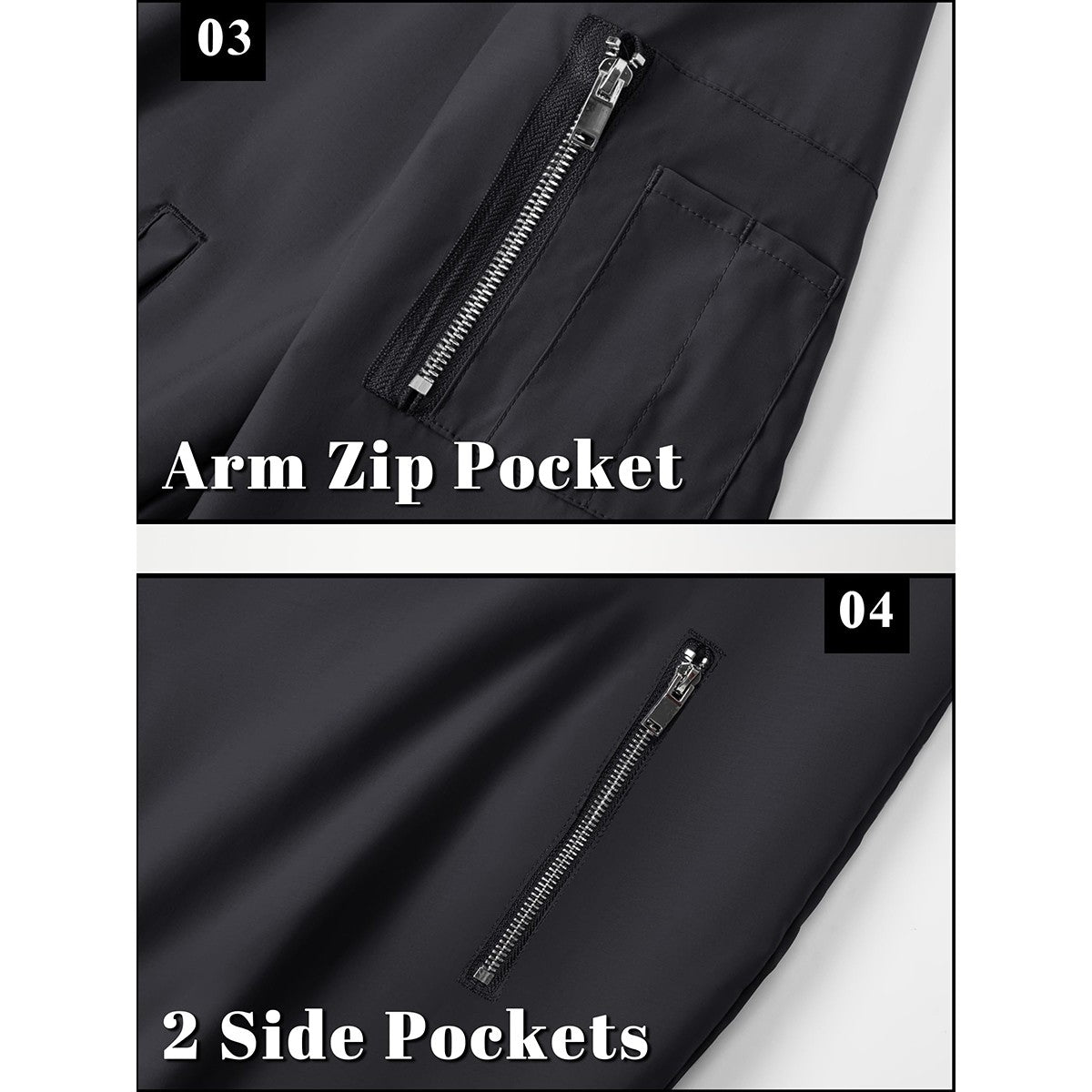 TACVASEN Men's Bomber Jacket Summer Autumn Thin Lightweight Casual Windbreaker Multi-pockets Full Zip Up Varsity Baseball Jacket